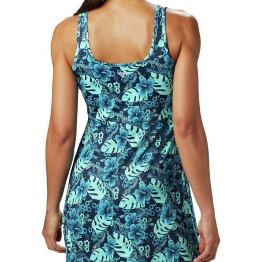 Columbia Dress Size 1X PFG Freezer III Blue Tropical Stretch Sleeveless Hiking - Picture 8 of 14